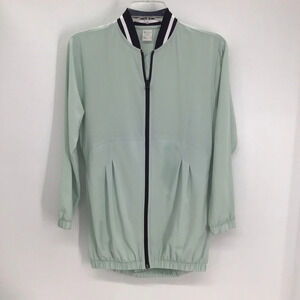 Zella Girl’s Bubble Front Full Zip Light Jacket Teal Surf Color Size L 10-12